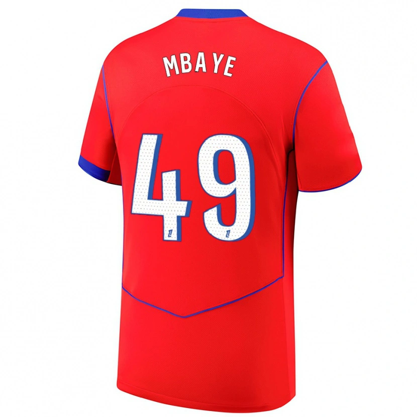 Danxen Damen Ibrahim Mbaye #49 Rot Blau Weiß Ausweichtrikot Trikot 2025/26 T-Shirt Österreich