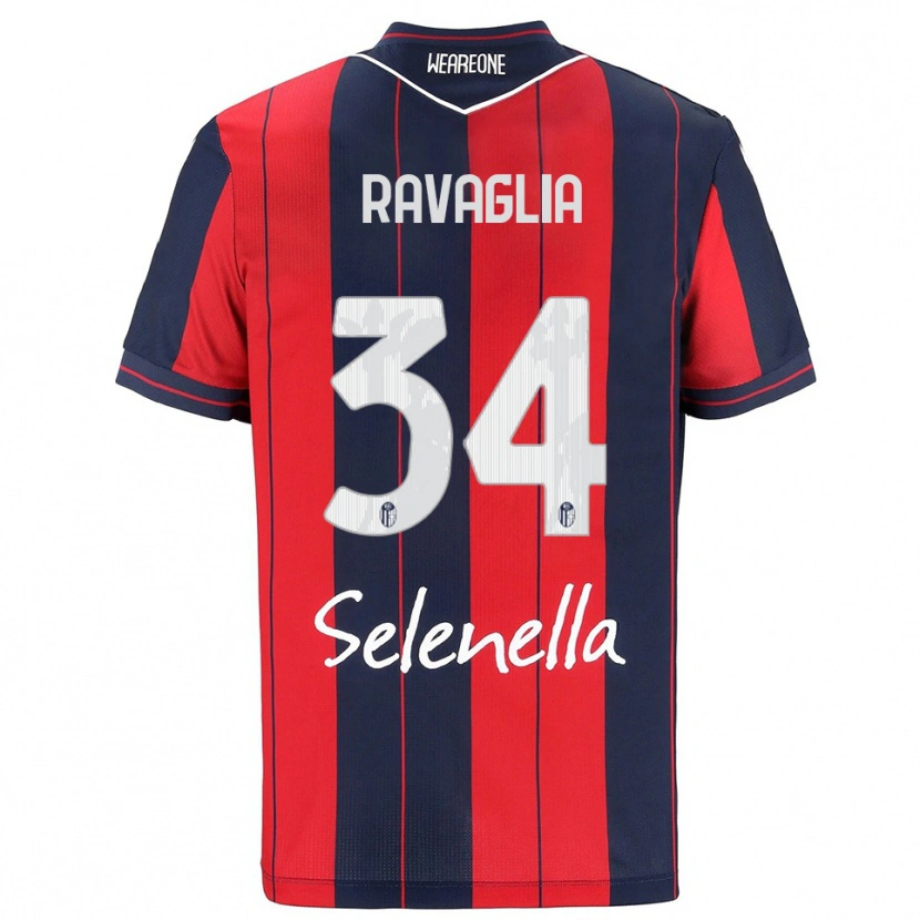 Danxen Kinder Federico Ravaglia #34 Rot Marineblau Heimtrikot Trikot 2025/26 T-Shirt Österreich