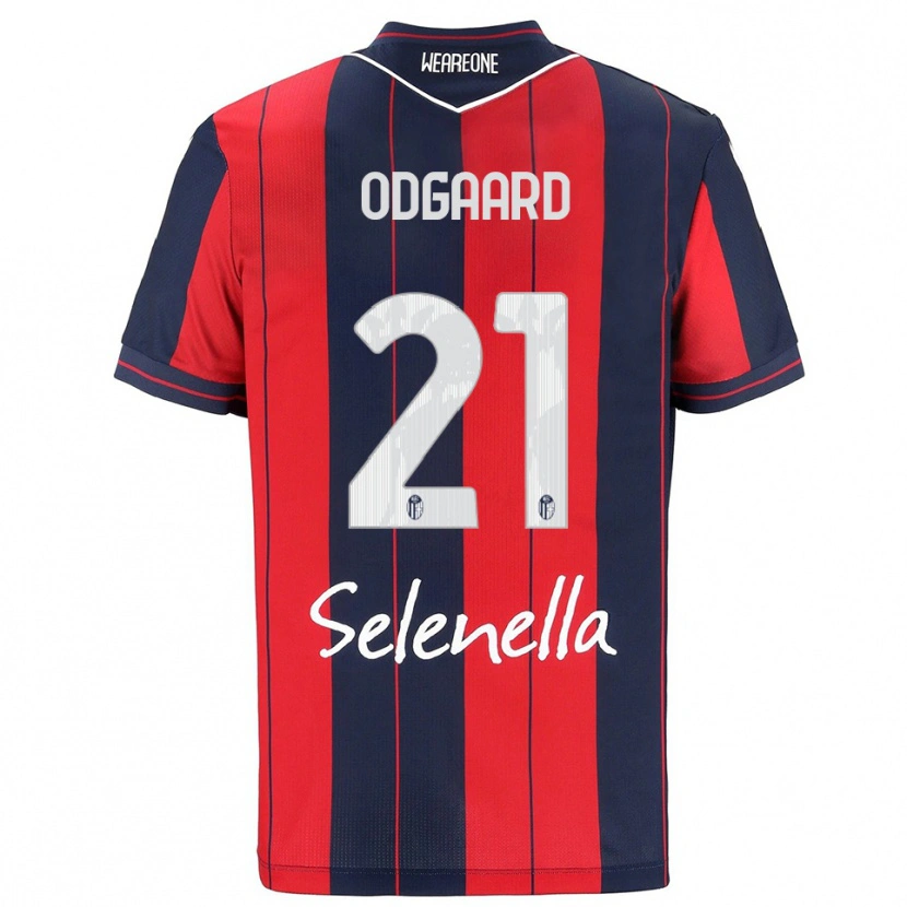 Danxen Kinder Jens Odgaard #21 Rot Marineblau Heimtrikot Trikot 2025/26 T-Shirt Österreich