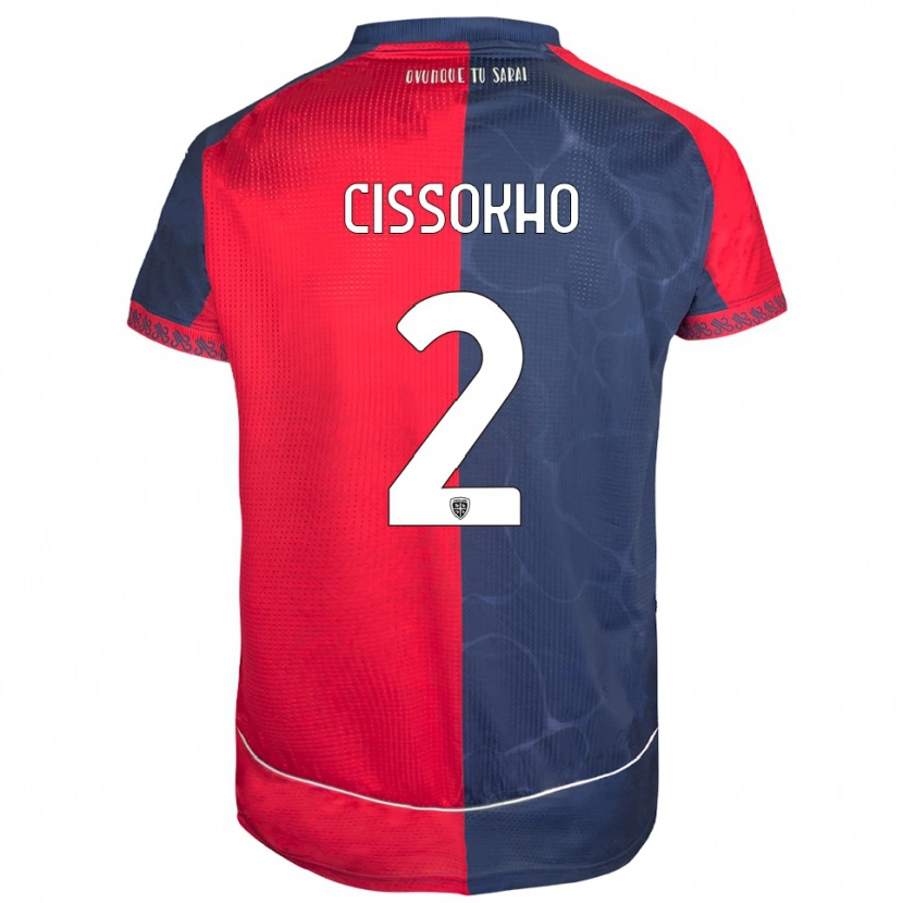 Danxen Kinder Moussa Cissokho #2 Rot Marineblau Heimtrikot Trikot 2025/26 T-Shirt Österreich