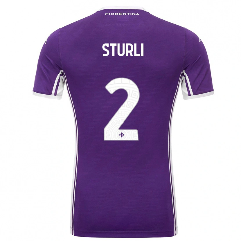 Danxen Kinder Edoardo Sturli #2 Lila Weiß Heimtrikot Trikot 2025/26 T-Shirt Österreich