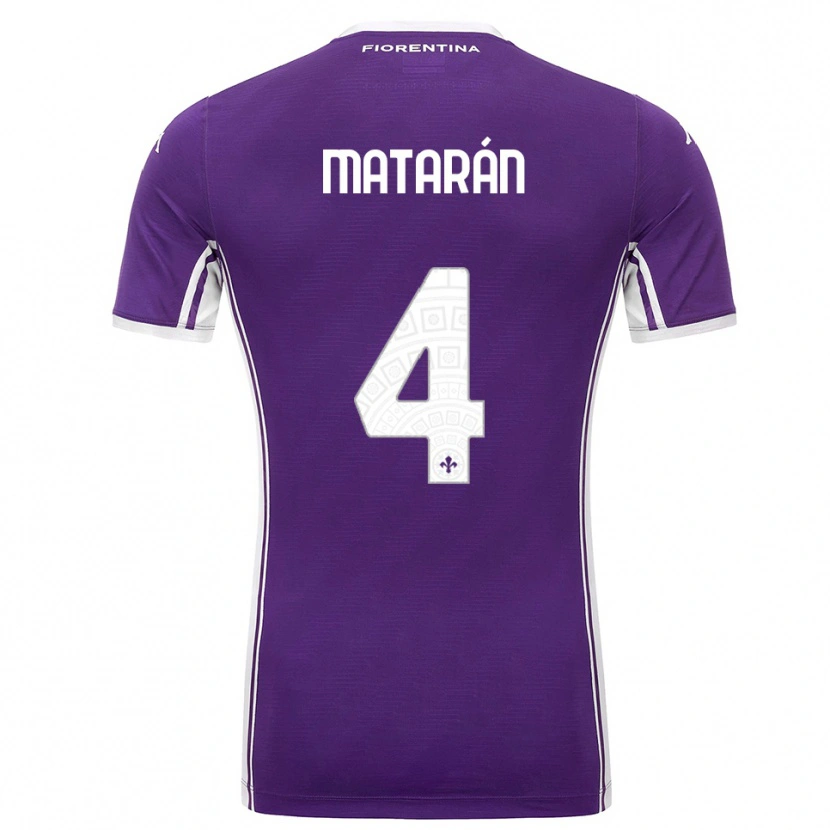 Danxen Kinder Federico Matarán #4 Lila Weiß Heimtrikot Trikot 2025/26 T-Shirt Österreich