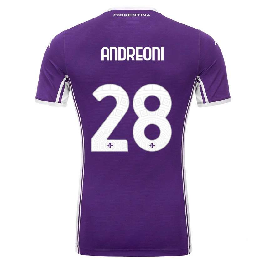 Danxen Kinder Caterina Andreoni #28 Lila Weiß Heimtrikot Trikot 2025/26 T-Shirt Österreich