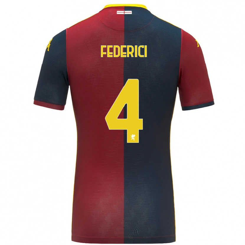 Danxen Kinder Matteo Federici #4 Rot Königsblau Heimtrikot Trikot 2025/26 T-Shirt Österreich