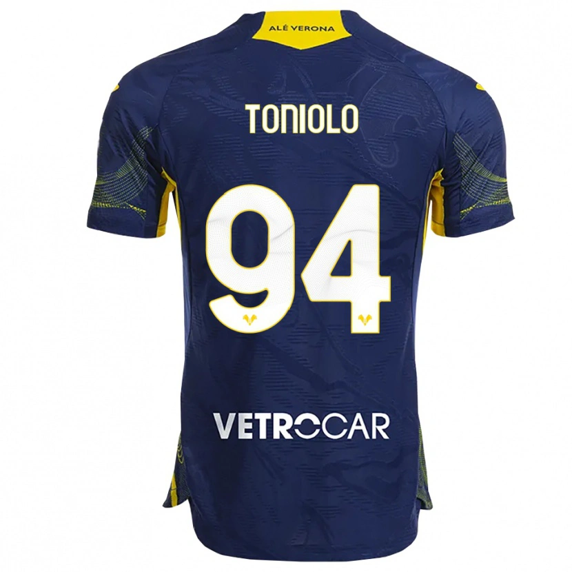 Danxen Kinder Giacomo Toniolo #94 Marineblau Gelb Heimtrikot Trikot 2025/26 T-Shirt Österreich