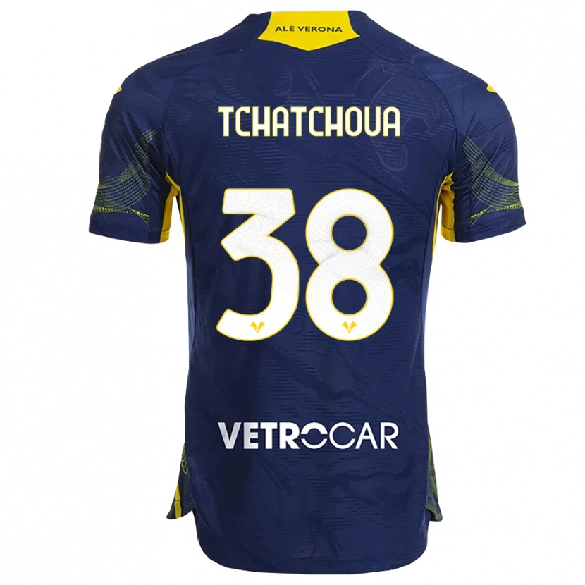 Danxen Kinder Jackson Tchatchoua #38 Marineblau Gelb Heimtrikot Trikot 2025/26 T-Shirt Österreich