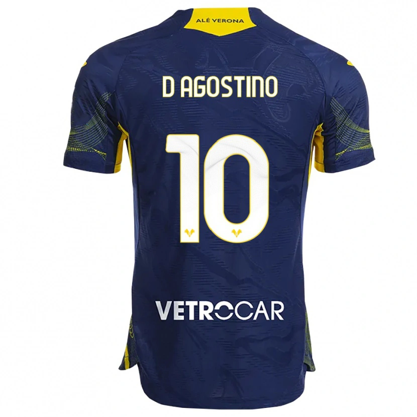 Danxen Kinder Samuele D'agostino #10 Marineblau Gelb Heimtrikot Trikot 2025/26 T-Shirt Österreich
