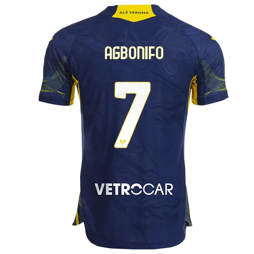 Danxen Kinder Richi Agbonifo #7 Marineblau Gelb Heimtrikot Trikot 2025/26 T-Shirt Österreich