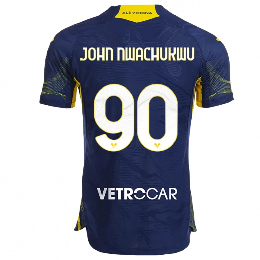 Danxen Kinder Samuel John Nwachukwu #90 Marineblau Gelb Heimtrikot Trikot 2025/26 T-Shirt Österreich