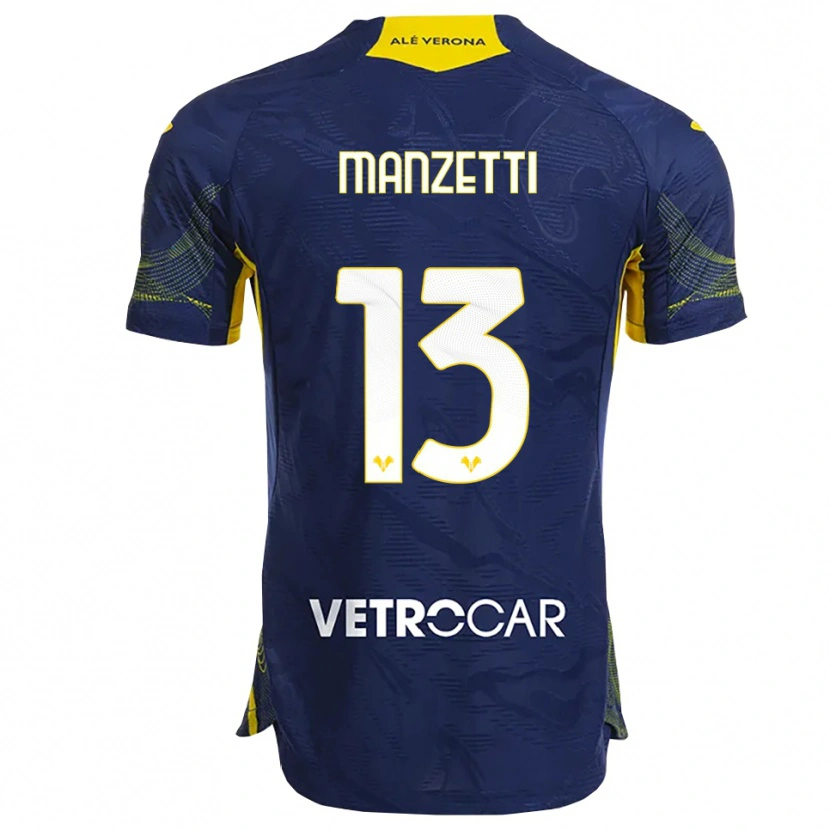 Danxen Kinder Aurora Manzetti #13 Marineblau Gelb Heimtrikot Trikot 2025/26 T-Shirt Österreich