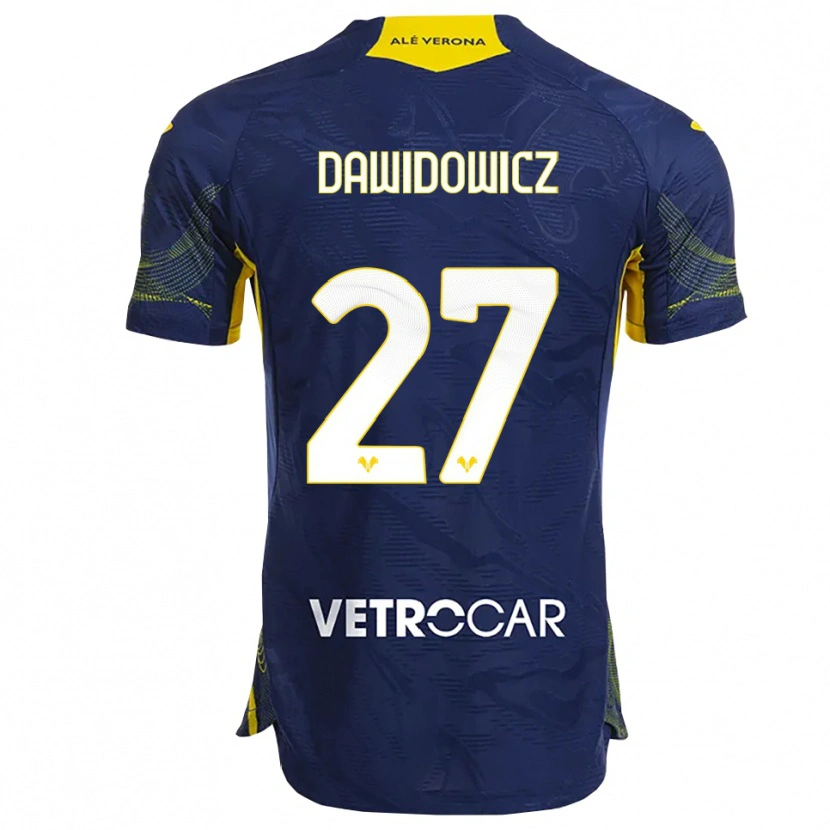 Danxen Kinder Pawel Dawidowicz #27 Marineblau Gelb Heimtrikot Trikot 2025/26 T-Shirt Österreich