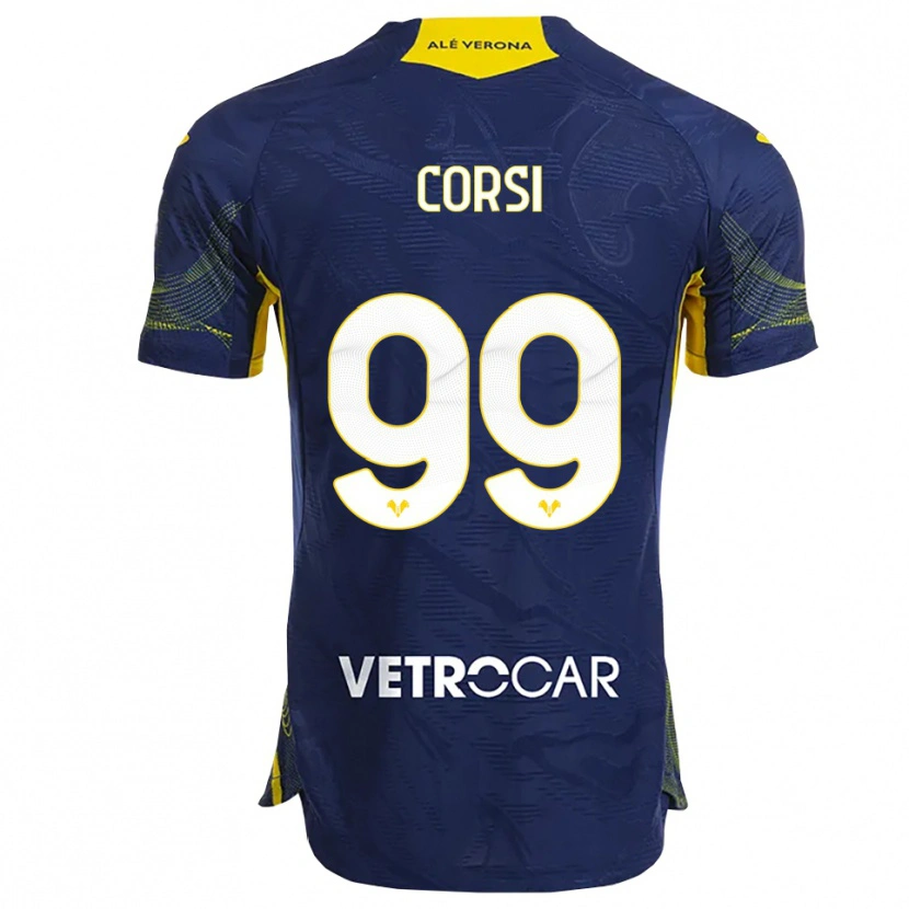 Danxen Kinder Sara Corsi #99 Marineblau Gelb Heimtrikot Trikot 2025/26 T-Shirt Österreich
