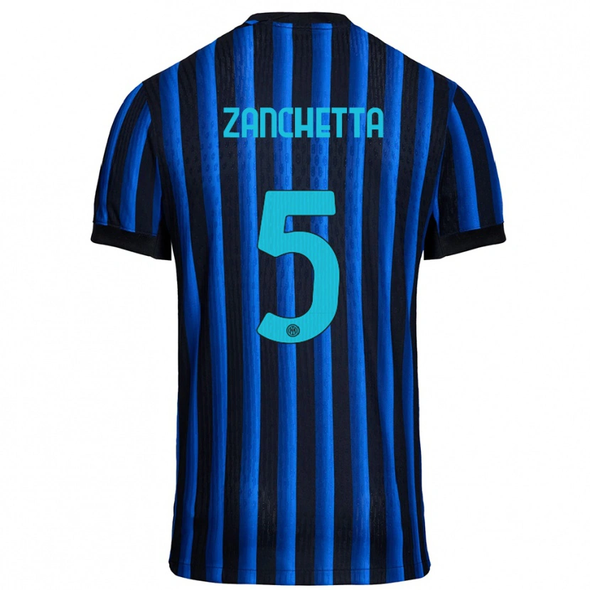 Danxen Kinder Mattia Zanchetta #5 Schwarz Blau Heimtrikot Trikot 2025/26 T-Shirt Österreich