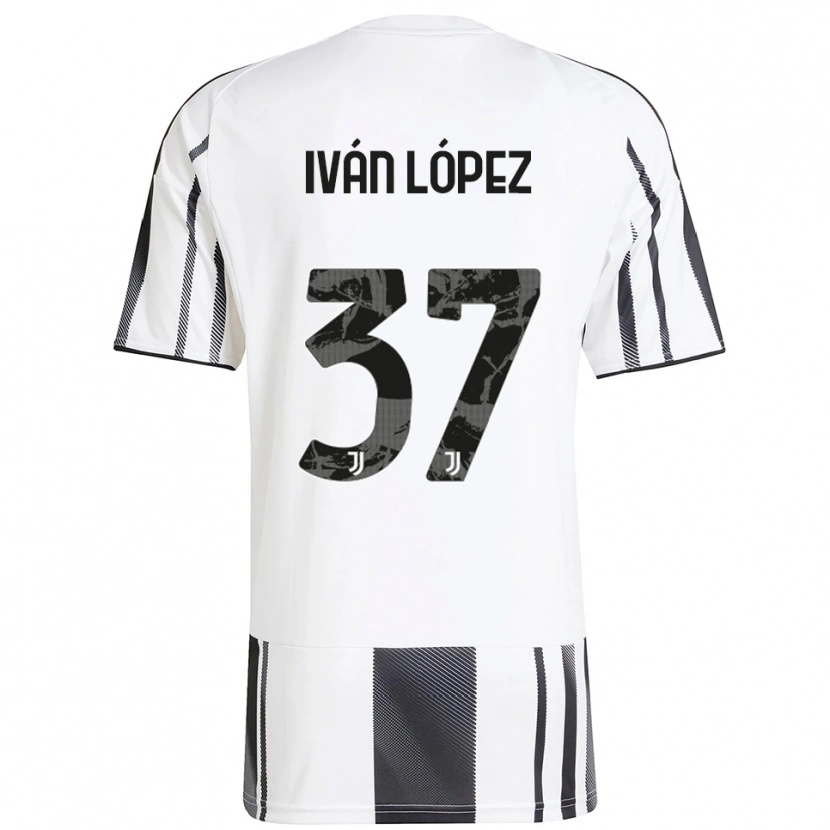 Danxen Kinder Iván López #37 Weiß Schwarz Heimtrikot Trikot 2025/26 T-Shirt Österreich