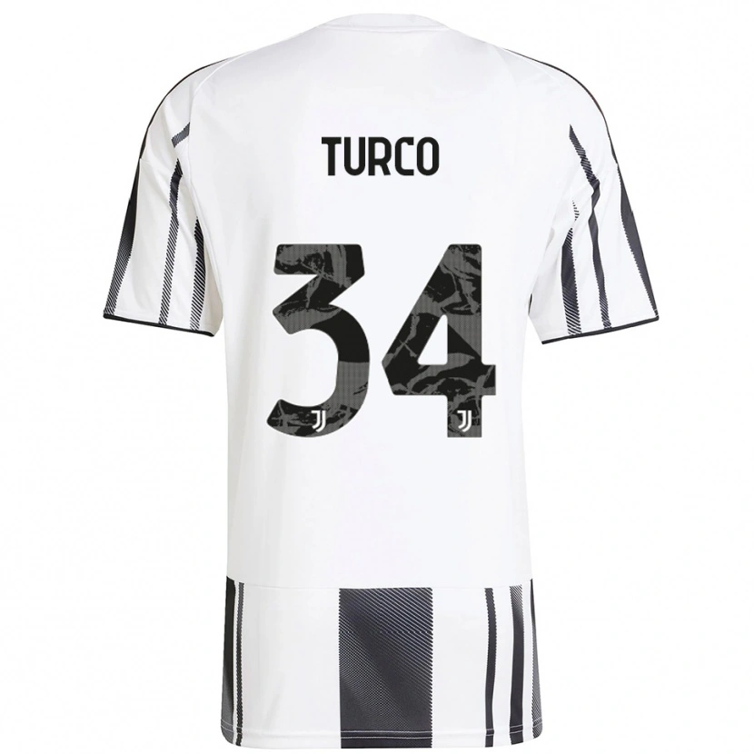 Danxen Kinder Stefano Turco #34 Weiß Schwarz Heimtrikot Trikot 2025/26 T-Shirt Österreich