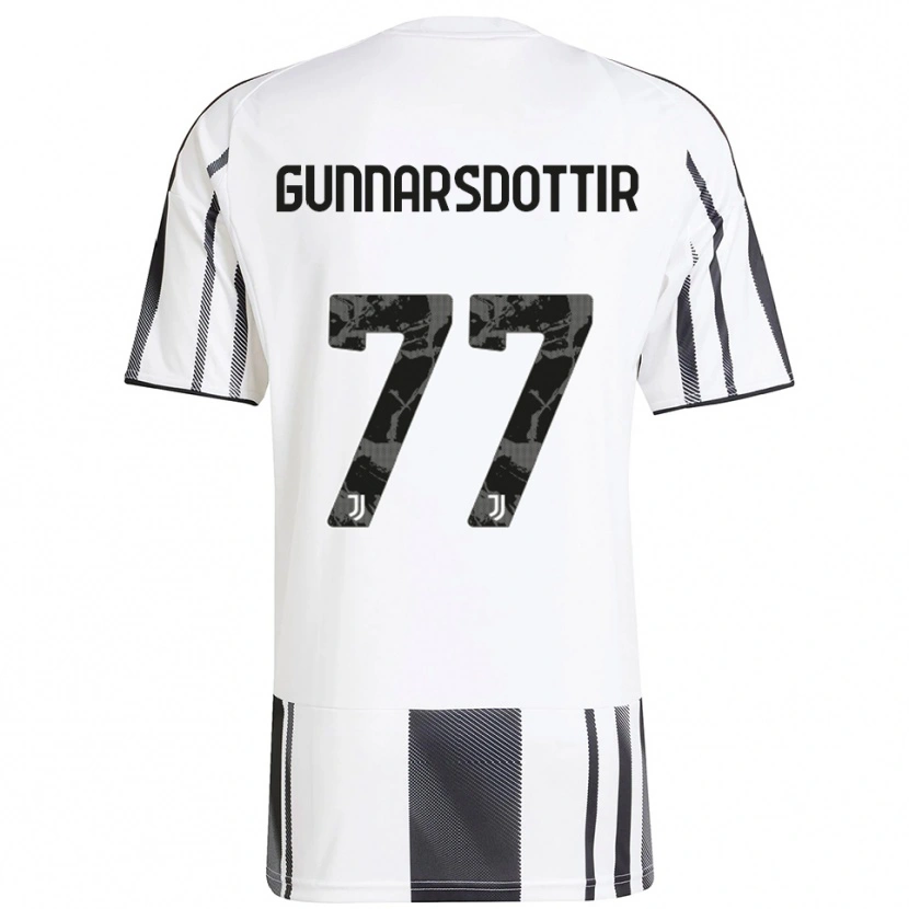 Danxen Kinder Sara Bjork Gunnarsdottir #77 Weiß Schwarz Heimtrikot Trikot 2025/26 T-Shirt Österreich