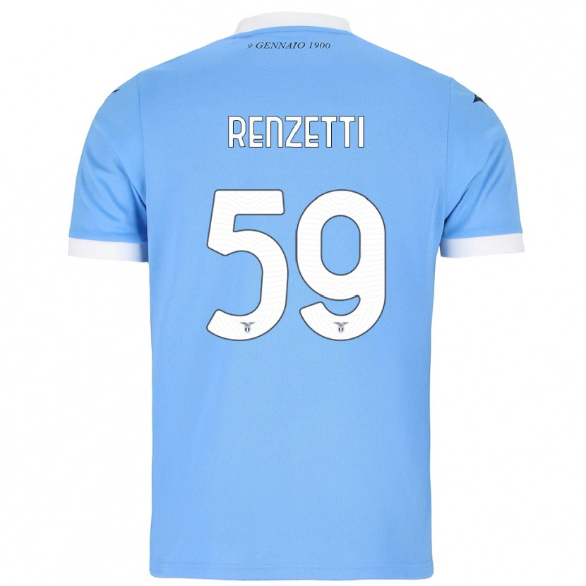 Danxen Kinder Davide Renzetti #59 Himmelblau Weiß Heimtrikot Trikot 2025/26 T-Shirt Österreich