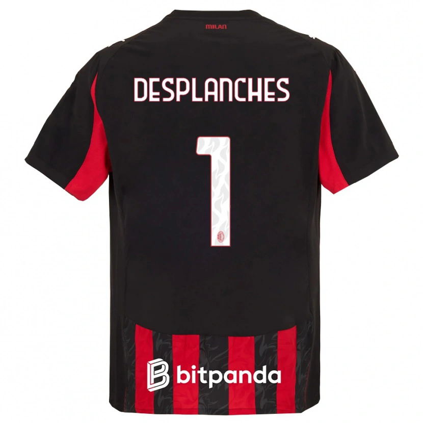 Danxen Kinder Sebastiano Desplanches #1 Rot Schwarz Heimtrikot Trikot 2025/26 T-Shirt Österreich