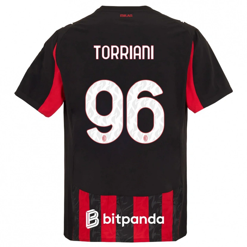 Danxen Kinder Lorenzo Torriani #96 Rot Schwarz Heimtrikot Trikot 2025/26 T-Shirt Österreich