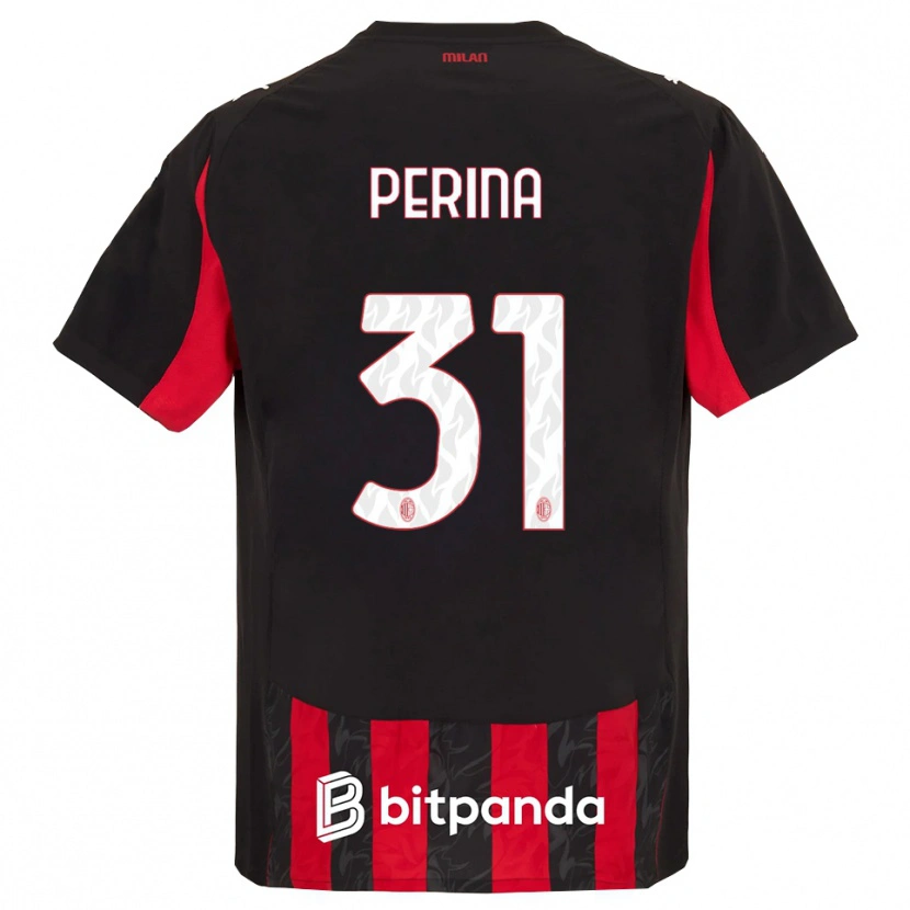Danxen Kinder Gioele Perina #31 Rot Schwarz Heimtrikot Trikot 2025/26 T-Shirt Österreich