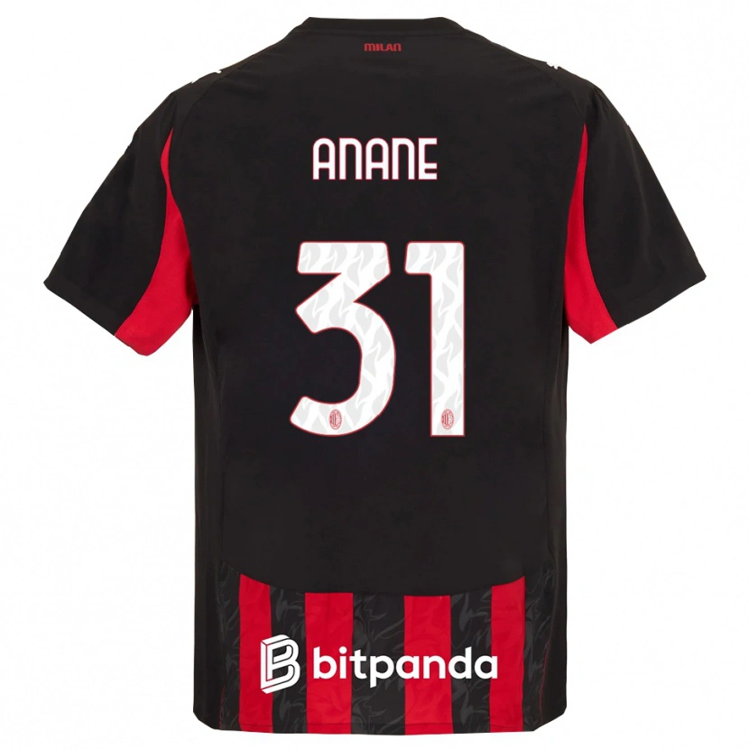 Danxen Kinder Emmanuel Anane #31 Rot Schwarz Heimtrikot Trikot 2025/26 T-Shirt Österreich