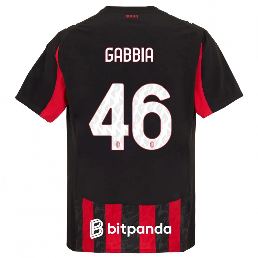 Danxen Kinder Matteo Gabbia #46 Rot Schwarz Heimtrikot Trikot 2025/26 T-Shirt Österreich