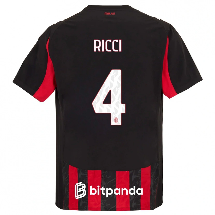 Danxen Kinder Samuele Ricci #4 Rot Schwarz Heimtrikot Trikot 2025/26 T-Shirt Österreich