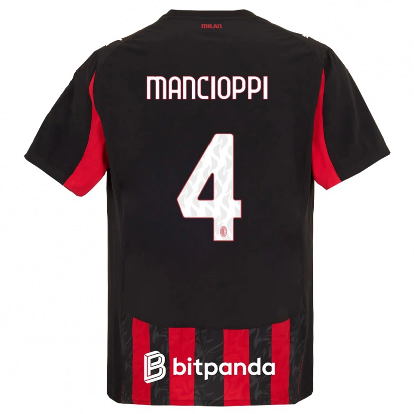 Danxen Kinder Tommaso Mancioppi #4 Rot Schwarz Heimtrikot Trikot 2025/26 T-Shirt Österreich