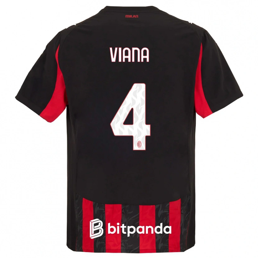 Danxen Kinder Viana Seedorf #4 Rot Schwarz Heimtrikot Trikot 2025/26 T-Shirt Österreich