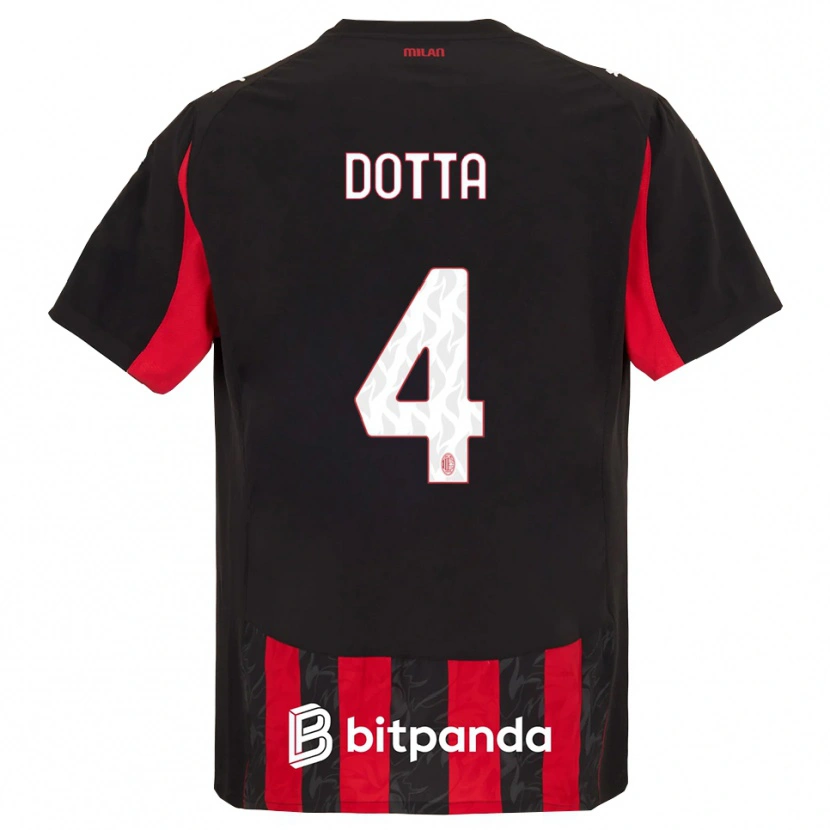 Danxen Kinder Cristiano Dotta #4 Rot Schwarz Heimtrikot Trikot 2025/26 T-Shirt Österreich