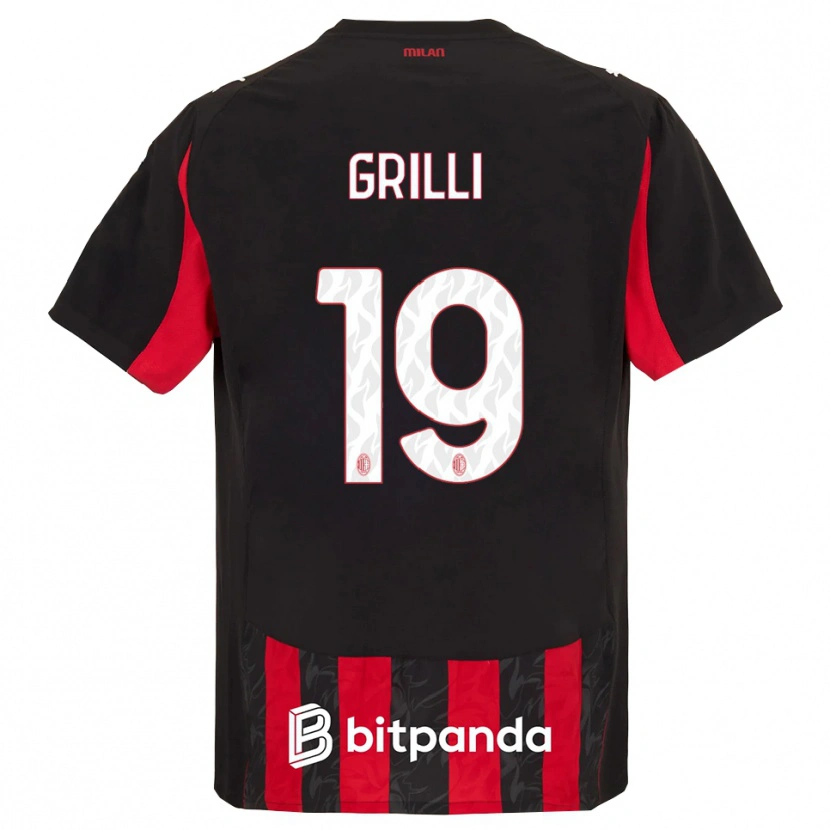 Danxen Kinder Lorenzo Grilli #19 Rot Schwarz Heimtrikot Trikot 2025/26 T-Shirt Österreich