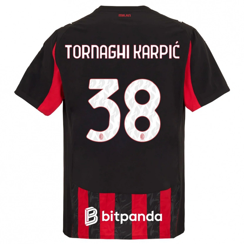 Danxen Kinder Lavinia Tornaghi Karpić #38 Rot Schwarz Heimtrikot Trikot 2025/26 T-Shirt Österreich