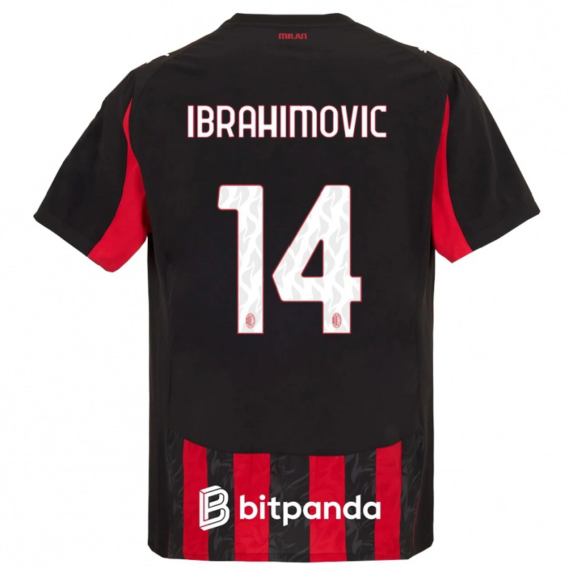 Danxen Kinder Vincent Ibrahimović #14 Rot Schwarz Heimtrikot Trikot 2025/26 T-Shirt Österreich