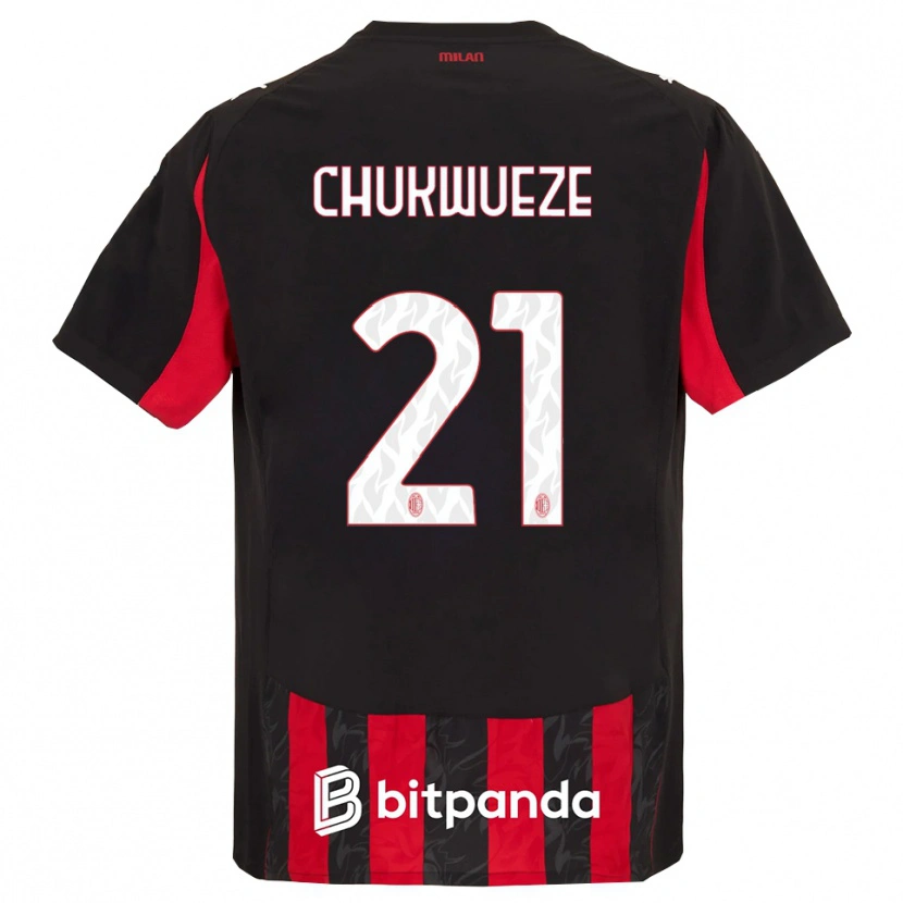 Danxen Kinder Samuel Chukwueze #21 Rot Schwarz Heimtrikot Trikot 2025/26 T-Shirt Österreich