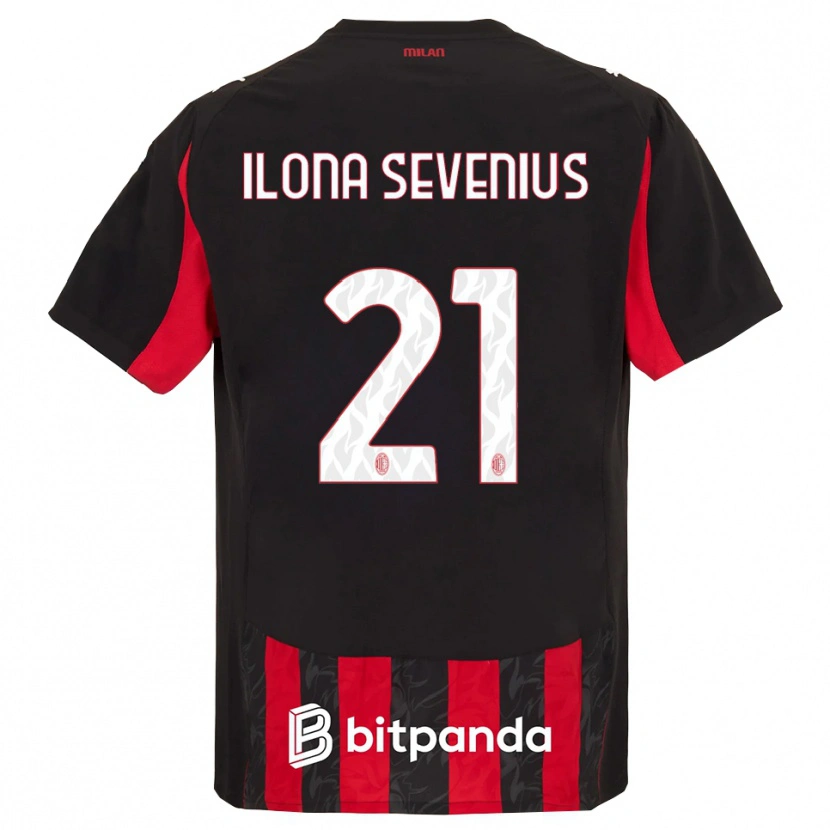 Danxen Kinder Oona Ilona Sevenius #21 Rot Schwarz Heimtrikot Trikot 2025/26 T-Shirt Österreich