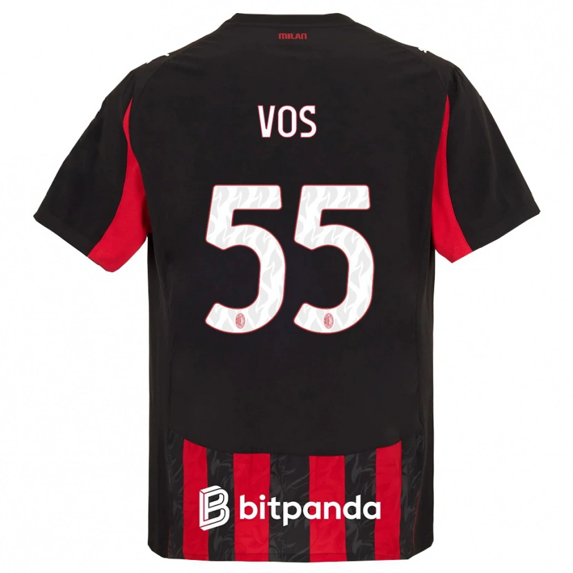 Danxen Kinder Silvano Vos #55 Rot Schwarz Heimtrikot Trikot 2025/26 T-Shirt Österreich