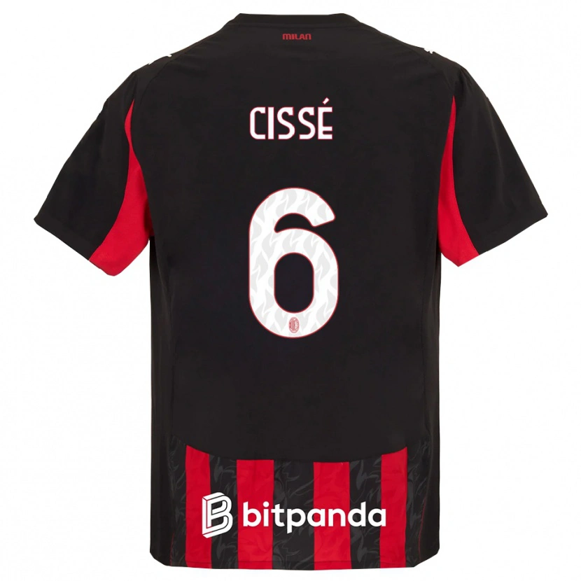 Danxen Kinder Maiga-Hamadoun Cissé #6 Rot Schwarz Heimtrikot Trikot 2025/26 T-Shirt Österreich