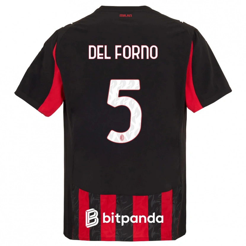 Danxen Kinder Luca Del Forno #5 Rot Schwarz Heimtrikot Trikot 2025/26 T-Shirt Österreich