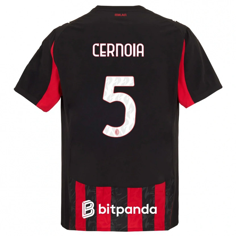 Danxen Kinder Valentina Cernoia #5 Rot Schwarz Heimtrikot Trikot 2025/26 T-Shirt Österreich