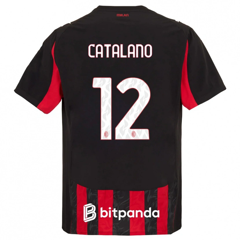Danxen Kinder Alessio Catalano #12 Rot Schwarz Heimtrikot Trikot 2025/26 T-Shirt Österreich