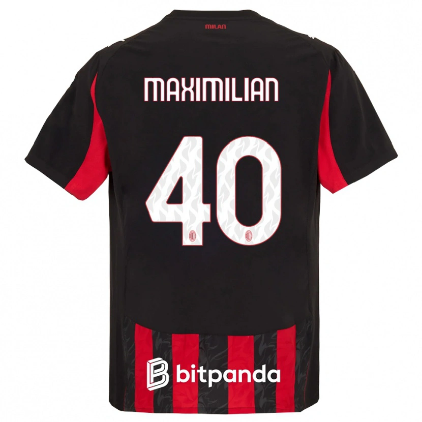 Danxen Kinder Maximilian Ibrahimović #40 Rot Schwarz Heimtrikot Trikot 2025/26 T-Shirt Österreich