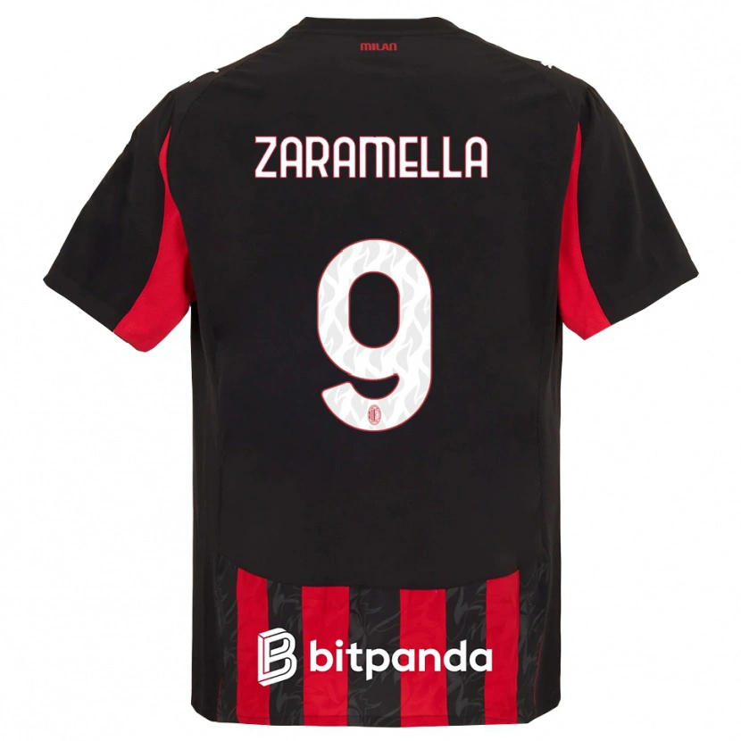 Danxen Kinder Mattia Zaramella #9 Rot Schwarz Heimtrikot Trikot 2025/26 T-Shirt Österreich