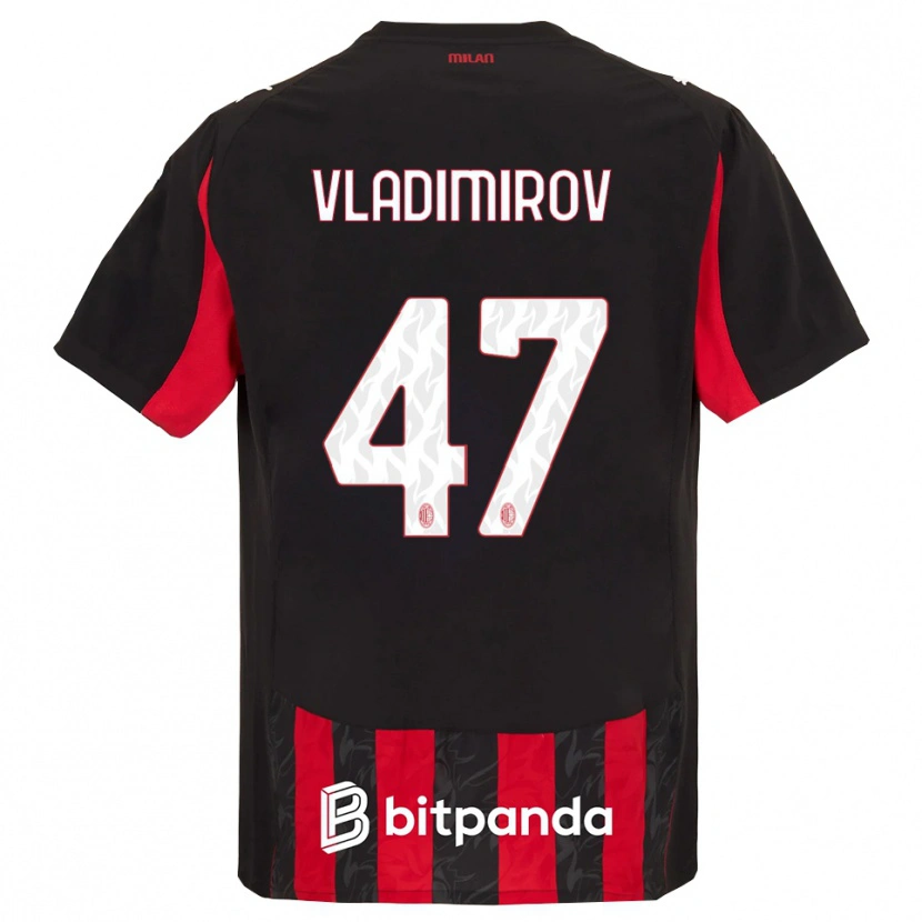 Danxen Kinder Valeri Vladimirov #47 Rot Schwarz Heimtrikot Trikot 2025/26 T-Shirt Österreich