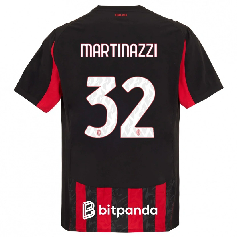 Danxen Kinder Luca Martinazzi #32 Rot Schwarz Heimtrikot Trikot 2025/26 T-Shirt Österreich