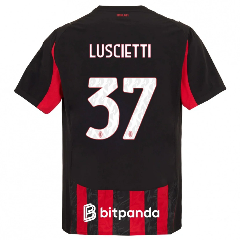 Danxen Kinder Abebe Luscietti #37 Rot Schwarz Heimtrikot Trikot 2025/26 T-Shirt Österreich