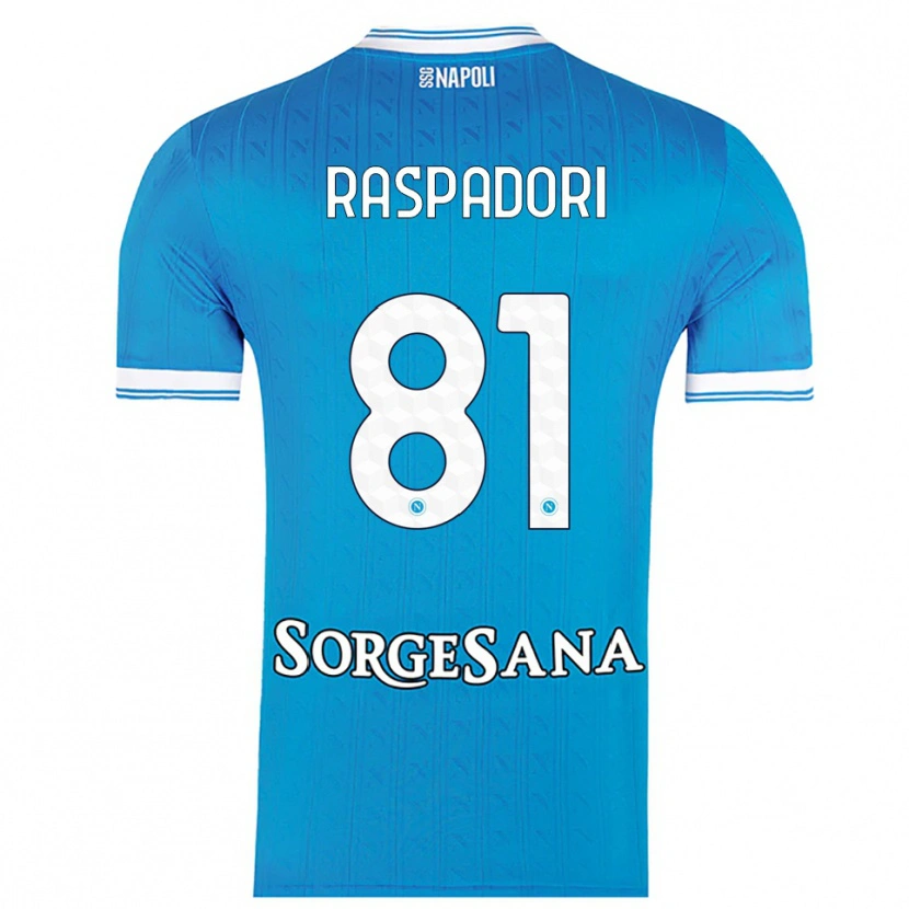 Danxen Kinder Giacomo Raspadori #81 Himmelblau Weiß Heimtrikot Trikot 2025/26 T-Shirt Österreich