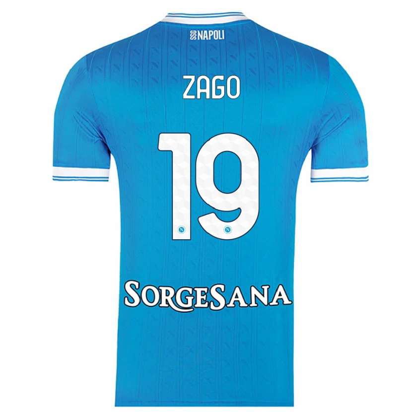 Danxen Kinder Gabriele Zago #19 Himmelblau Weiß Heimtrikot Trikot 2025/26 T-Shirt Österreich