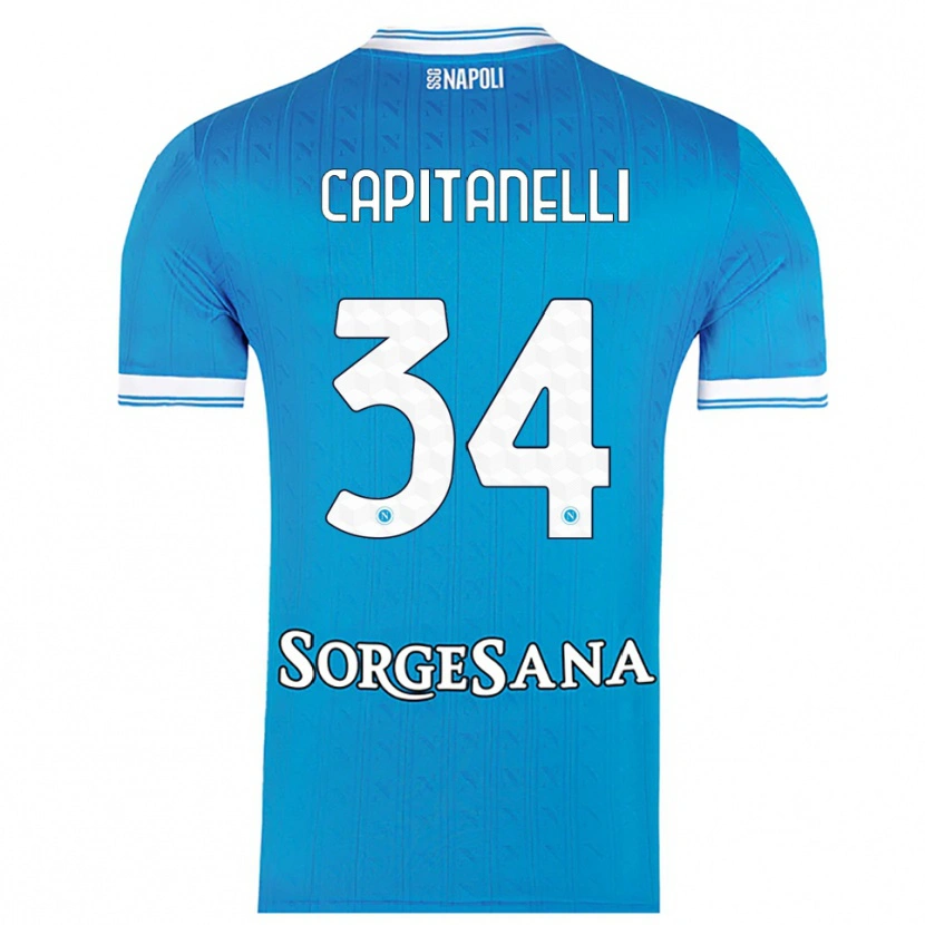 Danxen Kinder Ilaria Capitanelli #34 Himmelblau Weiß Heimtrikot Trikot 2025/26 T-Shirt Österreich