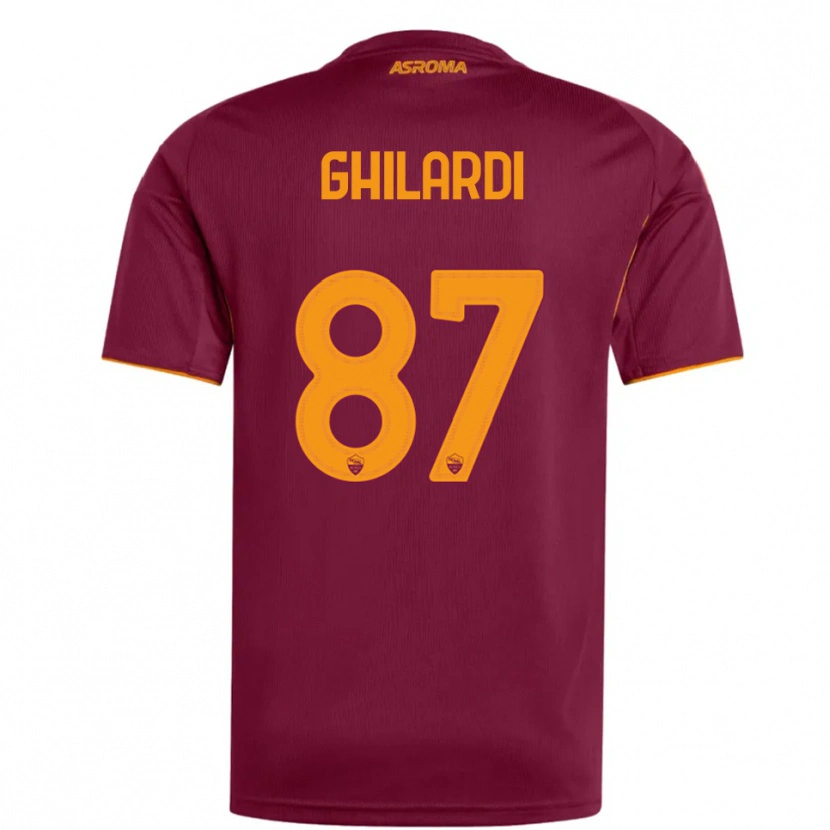 Danxen Kinder Daniele Ghilardi #87 Burgunderrot Orange Heimtrikot Trikot 2025/26 T-Shirt Österreich