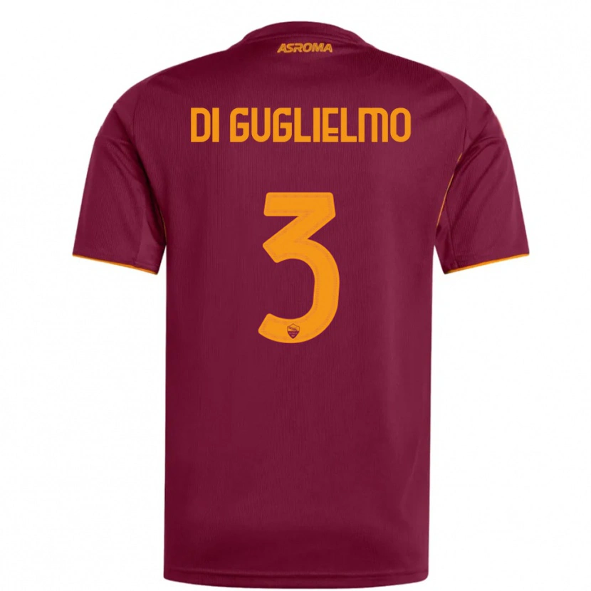 Danxen Kinder Lucia Di Guglielmo #3 Burgunderrot Orange Heimtrikot Trikot 2025/26 T-Shirt Österreich